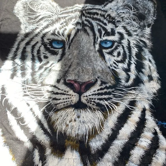 Vintage AAA Bobby G White Tiger T Shirt Men Size Large - Picture 3 of 5